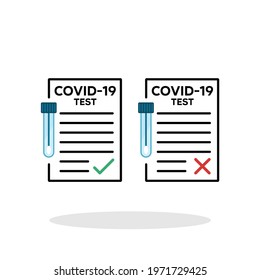 Coronavirus test icon in flat style. COVID-19 virus test symbol for your web site design, logo, app, UI Vector EPS 10.