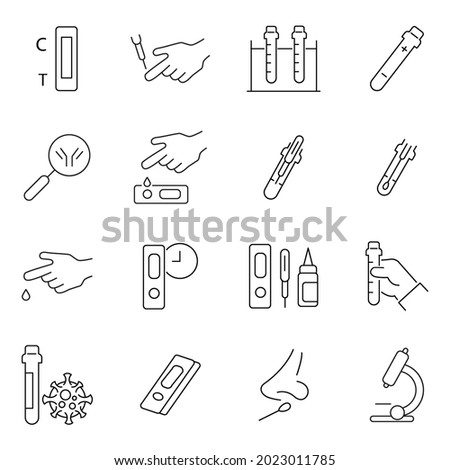 Coronavirus test icon set.Coronavirus test pack symbol vector elements for infographic web