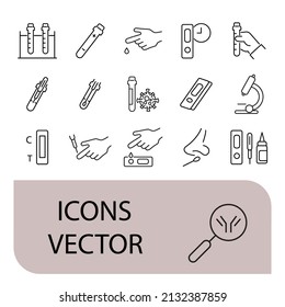 Coronavirus test icons set . Coronavirus test pack symbol vector elements for infographic web