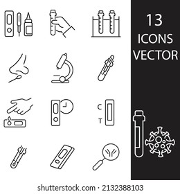 Coronavirus test icons set . Coronavirus test pack symbol vector elements for infographic web