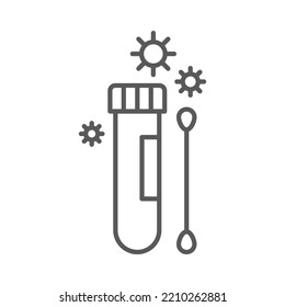 Coronavirus test line icon. linear style sign for mobile concept and web design. Covid 19 virus test outline vector icon. Symbol, logo illustration. Vector graphics