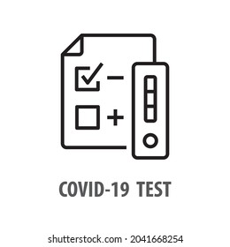 Coronavirus test line icon. Vector illustration on white background.