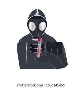  Prueba de coronavirus. Hombre enmascarado. Coronavirus