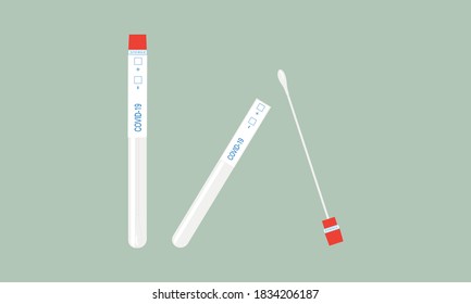 Coronavirus-Test. Studie über ein neues Virus covid-19. Positive und negative Testergebnisse.