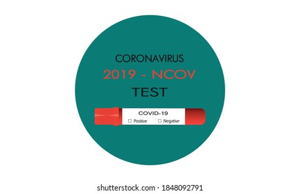 Coronavirus test. Vector illustration of covid-19 laboratory test tubes