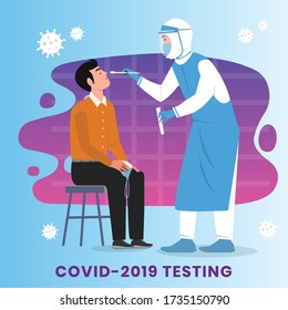 Coronavirus Testing .Covid-19 testing carried out by a medical professional, worker, doctor, or nurse. Patient receiving a Corona test.