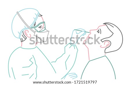 Coronavirus testing horizontal banner. COVID-19 epidemic disease. Medical virology concept. Landscape poster in modern style. Vector illustration in bright colors isolated on a white background