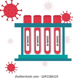Coronavirus tests vector illustration isolated on white background. Flat style. Virus. Diagnosis of the disease.