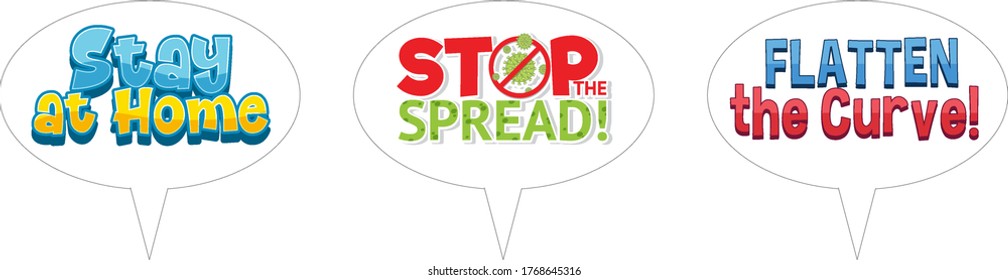 Coronavirus text font in the speech bubble illustration
