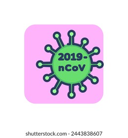 Coronavirus icono de línea delgada. Gripe, enfermedad, contagio. Concepto de salud y virología. Elemento de símbolo de ilustración vectorial para diseño web y aplicaciones