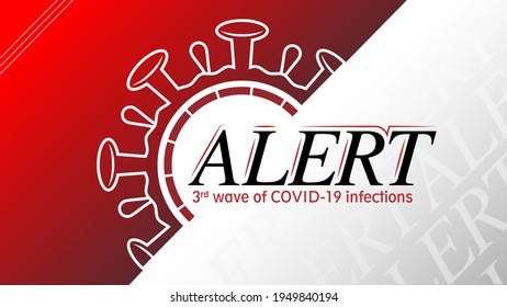 Konzept der dritten Welle von Coronavirus. COVID-19 oder 2019-nCoV akute Atemwegserkrankung. Vorlage für Hintergrund, Banner, Poster mit Texteinschrift.