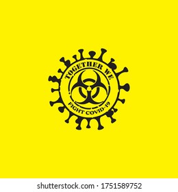 Coronavirus T-Shirt Vector Design. Gemeinsam kämpfen wir gegen Covid-19