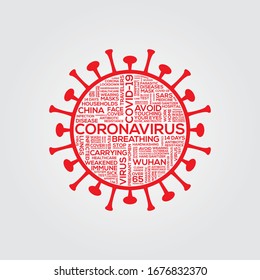 Diseño tipográfico del coronavirus, elementos vectoriales Covid19 