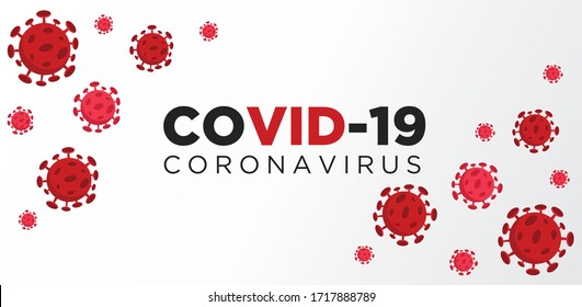 Coronavirus typography logo.Coronavirus Bacteria Cells,2019 Novel Coronavirus Bacteria. No Infection and Stop Coronavirus. Isolated Vector