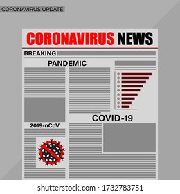 Coronavirus Update Breaking News. Coronavirus Newspaper Vector Illustration