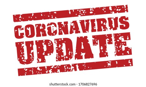 Diseño de banner de plantilla de actualización de Coronavirus. Ilustración del icono del vector. 