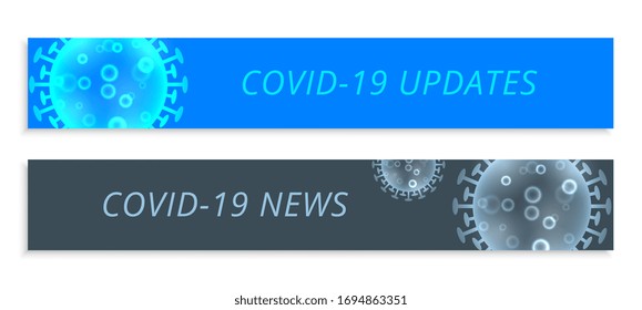 coronavirus updates and news wide banner set