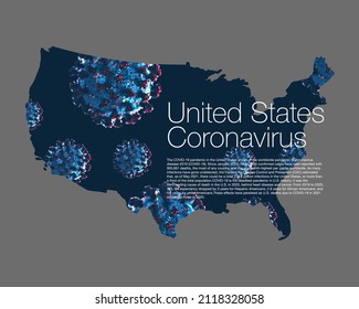 Coronavirus With USA Map COVID-19 Pandemic United States Of America Lock Down Virus Spread Across United States 3D Illustration