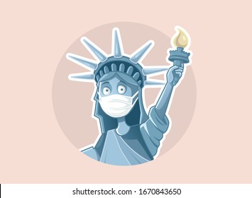 Coronavirus en USA Virus Outbreak Concept Illustration. Epidemia mundial que llega a los Estados Unidos de América 
