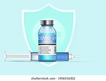 Coronavirus vaccination background concept. Vector illustration