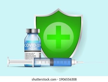 Coronavirus vaccination background concept. Vector illustration