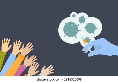 Coronavirus vaccination concept background. Vector Illustration
