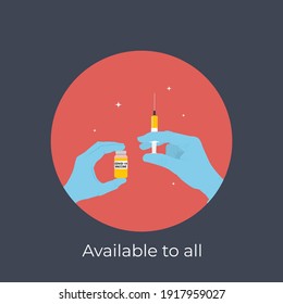 Coronavirus vaccination concept background. Vector Illustration
