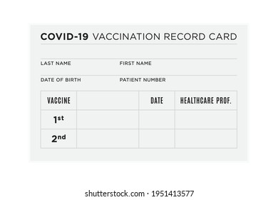 Coronavirus Vaccination Record Card, Vaccination Card, Vaccination Passport, Covid-19 Record, Omicron Variant, Delta Virus, Herd Immunity, Immunization Record, *Not A Real Vaccine Card* Vector