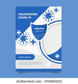 Coronavirus-Impfung vertikale Flyer-Vorlage . - Vektorgrafik.