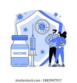 Coronavirus vaccine abstract concept vector illustration. News tracker, find and test vaccine, coronavirus vaccination program, medical laboratory team, scientific research abstract metaphor.