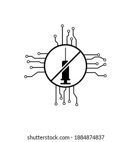coronavirus vaccine. Anti chip. Syringe and vaccine icon. Anti vaccine. vector icon. 
