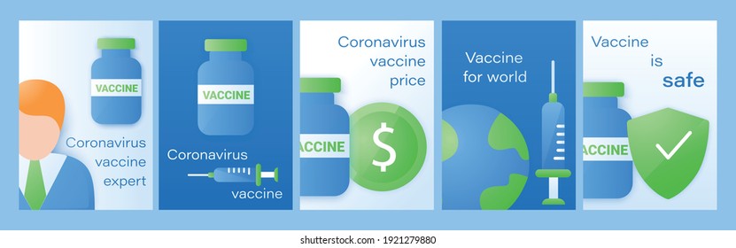 Coronavirus vaccine brochure. Vaccine development template of flyer, magazines, posters, book cover, banners. Coronavirus infographic concept background. Layout illustrations template pages with icons