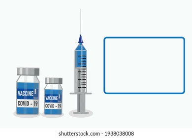 Coronavirus vaccine (Covid-19), syringe and dose vaccine To stop infection with new strains of the virus. Realistic file