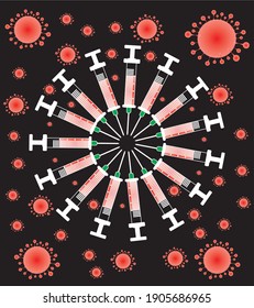 coronavirus vaccine graphic design vector art