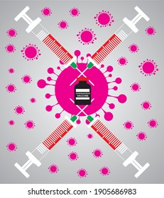 coronavirus vaccine graphic design vector art