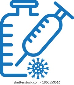 coronavirus vaccine icon. injection icon vector
