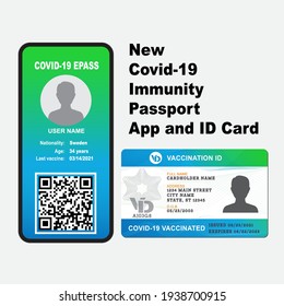Coronavirus Vaccine Immunity Mobile App Passport. Vector Infographic. Covid-19 presentation slide template. 2019-ncov info graphic design. 