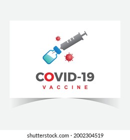 Coronavirus Vaccine Logo Design Template. Covid-19 Vaccine logo design. Vector typography design. Isolated logo design on white background. Medicine for coronavirus.