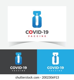 Coronavirus Vaccine Logo Design Template. Covid-19 Vaccine logo design. 
