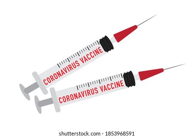 Coronavirus vaccine needles vector illustration