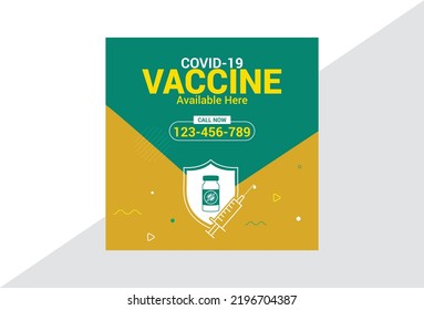 Coronavirus Vaccine Social Media Post Design Template