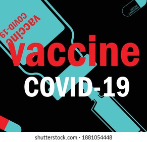 Coronavirus vaccine vector background.  vaccine bottle and syringe injection tool for covid19 immunization treatment. Vector illustration.