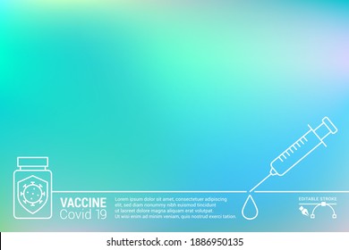 Coronavirus Vaccine Vector Background. Covid-19 Corona Virus Vaccination With Vaccine Bottle And Syringe Injection Tool For Covid19 Immunization Treatment