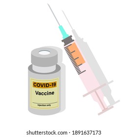 Coronavirus vaccine vector background. Covid-19 corona virus vaccination 