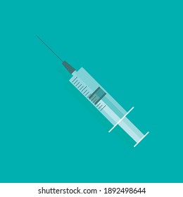 Coronavirus vaccine vector background. Covid-19 corona virus vaccination syringe injection tool for covid19 immunization treatment. Vector illustration.