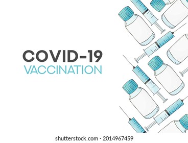 Coronavirus vaccine vector background. Covid-19 corona virus vaccination. 2019-ncov Covid-19 Coronavirus vaccine
