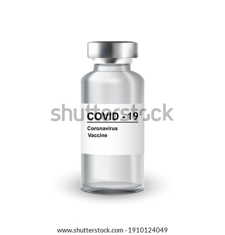 Coronavirus vaccine vector background. Covid-19 corona virus vaccination with vaccine bottle 