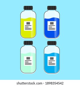Coronavirus vaccine vector background. Vaccinate the Covid-19 corona virus with a vaccine bottle and syringe for the treatment of Covid19 immunization. Vector illustration.