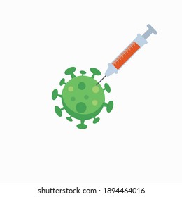 Coronavirus vaccine vector illustration design concept. Vaccination against Covid-19 disease background