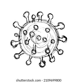 Coronavirus vaccine vials medicine bottles syringe vector drawing. Hand drawn ampoules for injection to fight against coronavirus. Vaccination, immunization, treatment